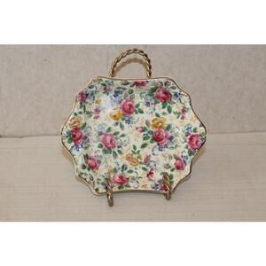 Vintage James Kent Chintz Rosalynde Diamond Sweet Meat Dish Tray